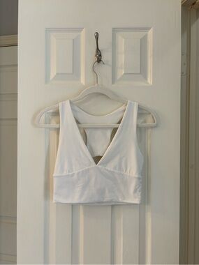 Amazon Essentials White V-Neck Crop Bralette Top